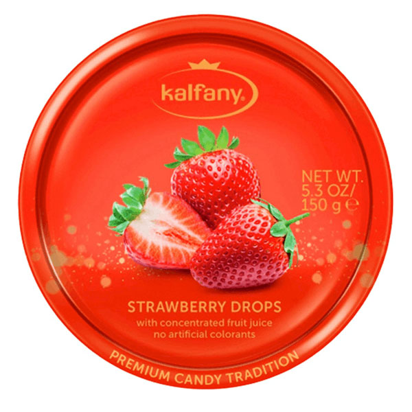 Конфеты Hard-Caramel Strawberry – банка – 5,29 унции (150 г)